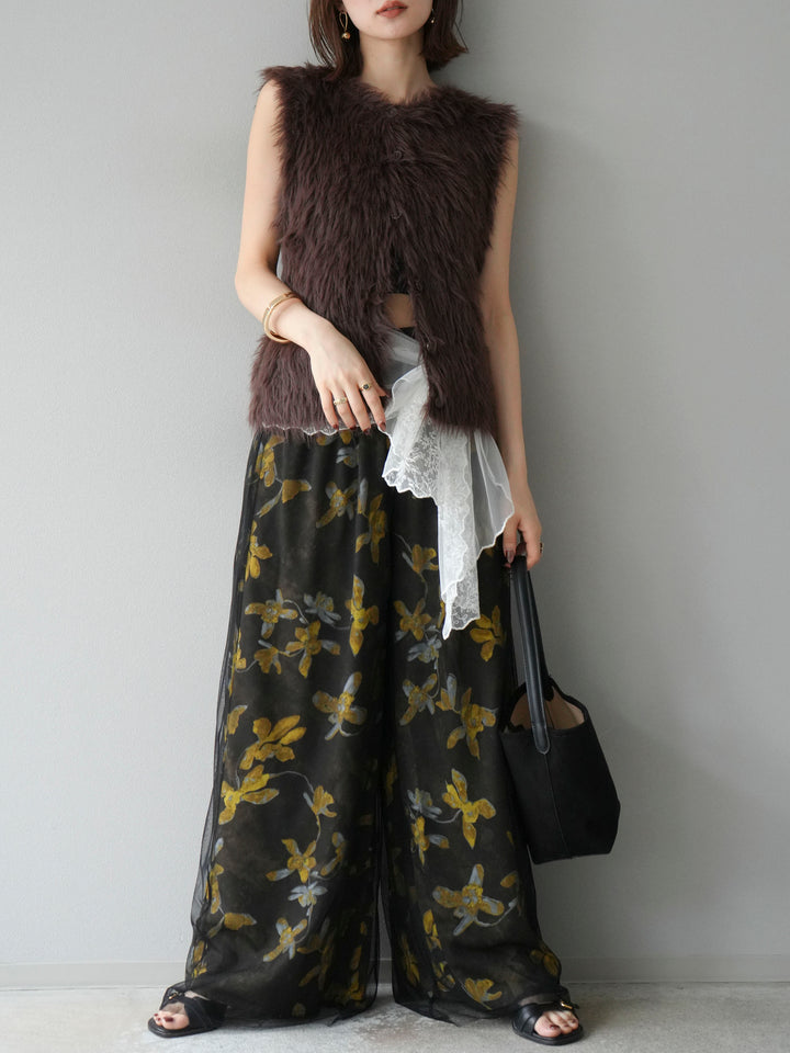 [予約]シャギーニットベスト/ブラウン