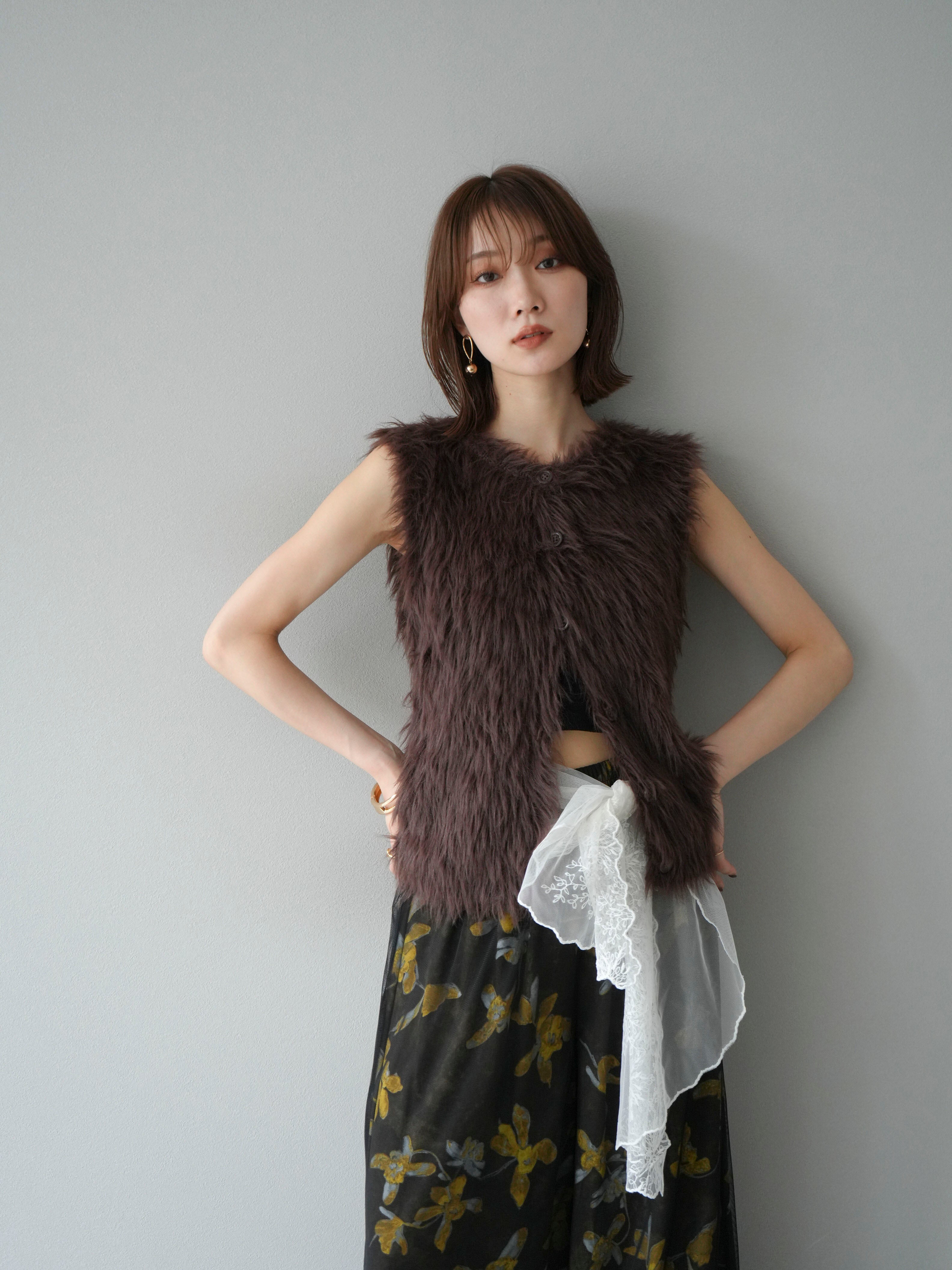 Lisette カシミヤ混オーバーニット　バルキー　ブラウン 季節を楽しむニットコレクション — LISETTE