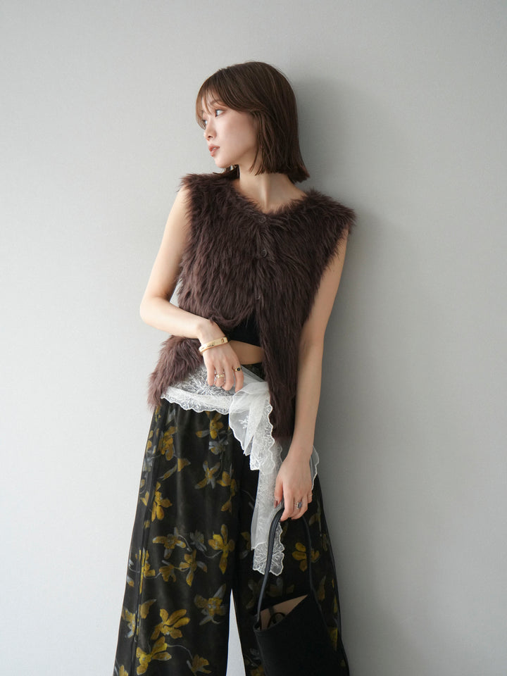 [予約]シャギーニットベスト/ブラウン