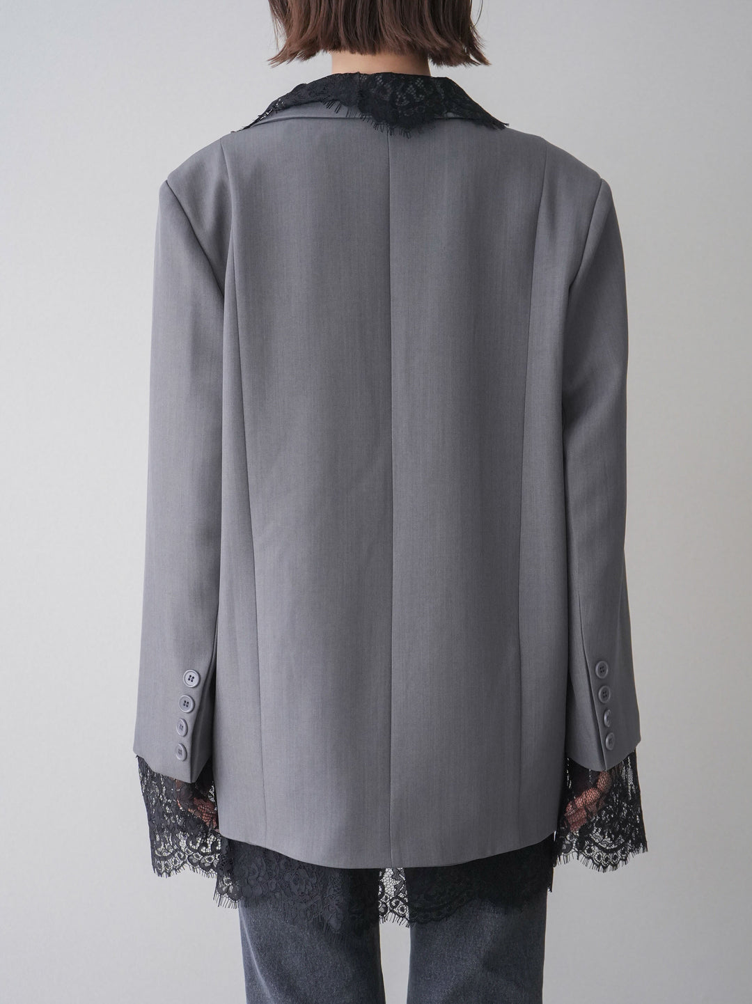 [予約]レースドッキングオーバージャケット/gray