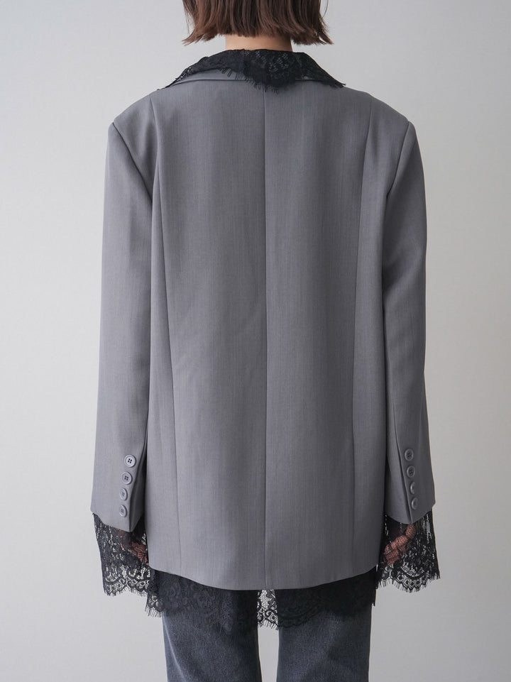 [予約]レースドッキングオーバージャケット/gray