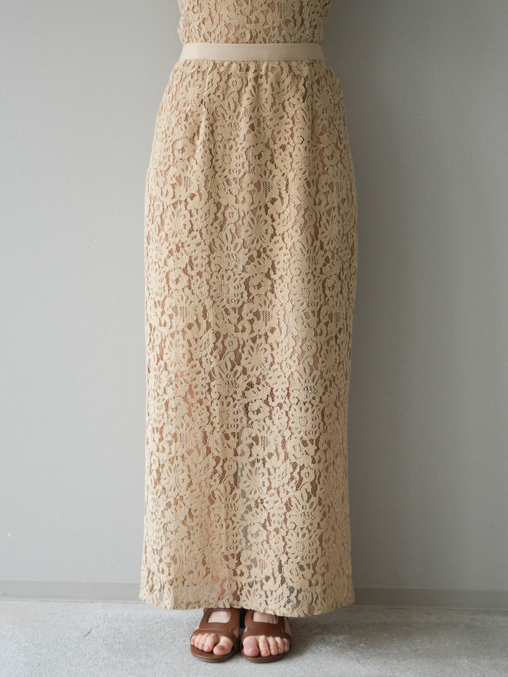 [SET]フルレースキャミ＆IラインスカートSET UP