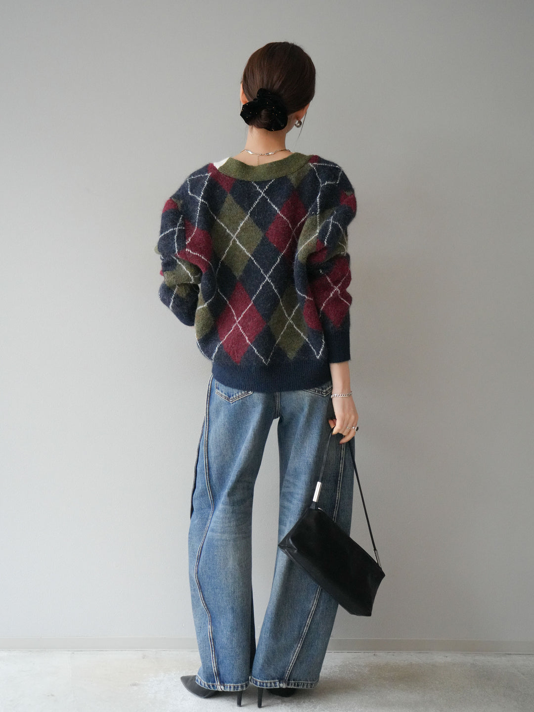 [予約]サイド切替カーブデニムパンツ/blue