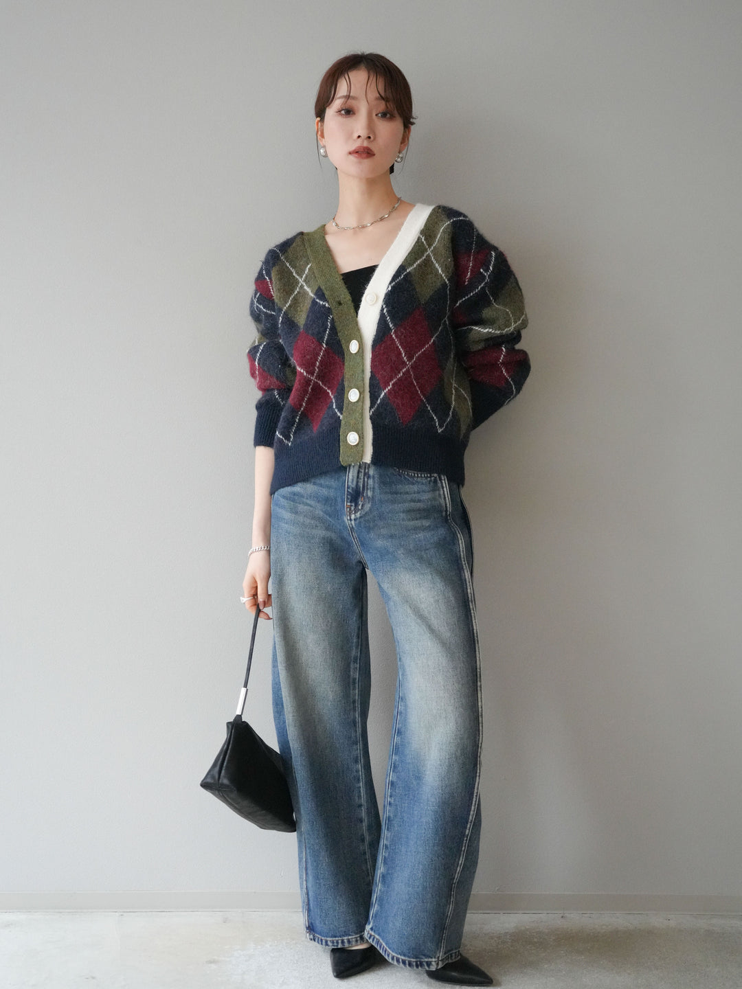 [予約]サイド切替カーブデニムパンツ/blue