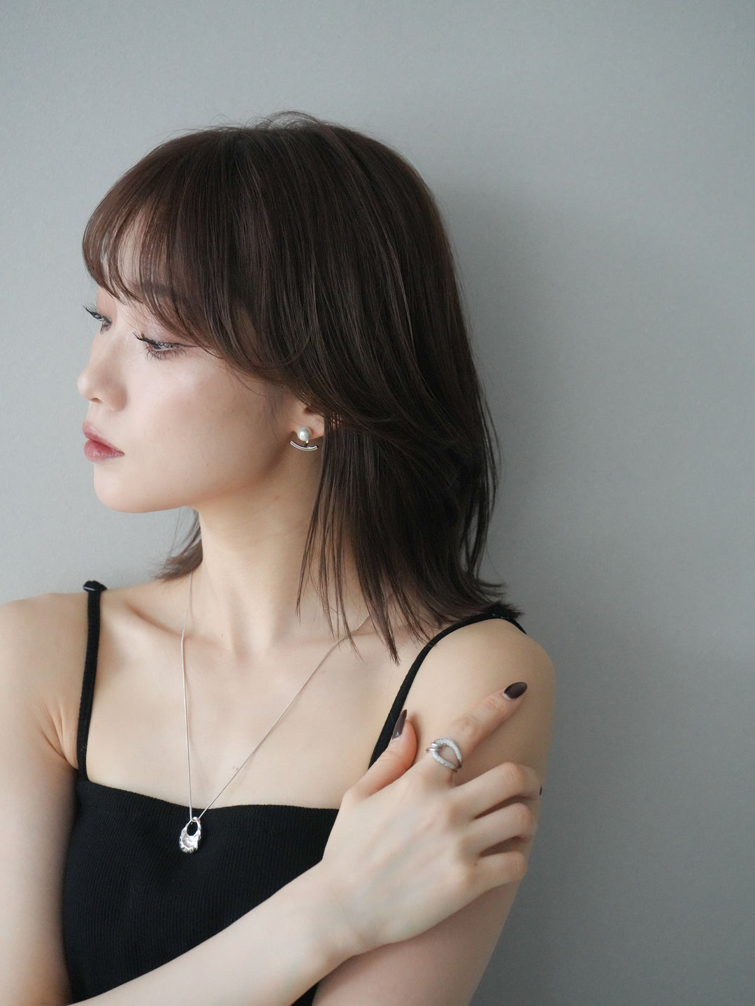 [予約]2WAYパールモチーフピアス/silver