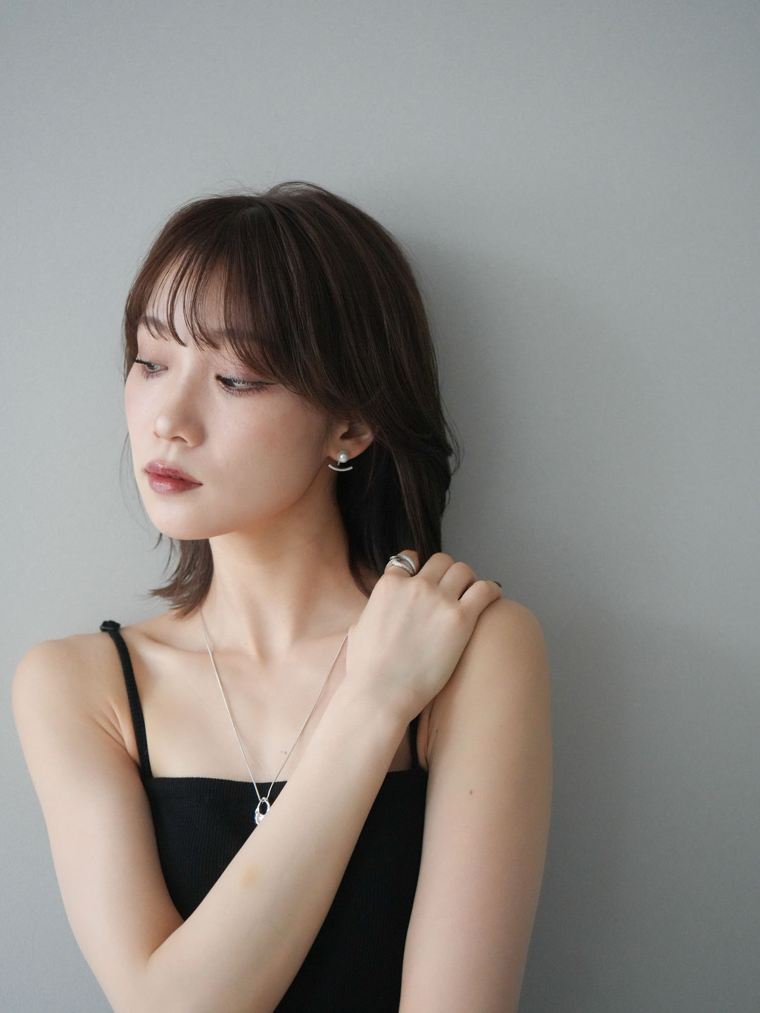 [予約]2WAYパールモチーフピアス/silver