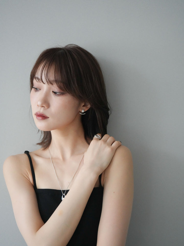 [予約]2WAYパールモチーフピアス/silver