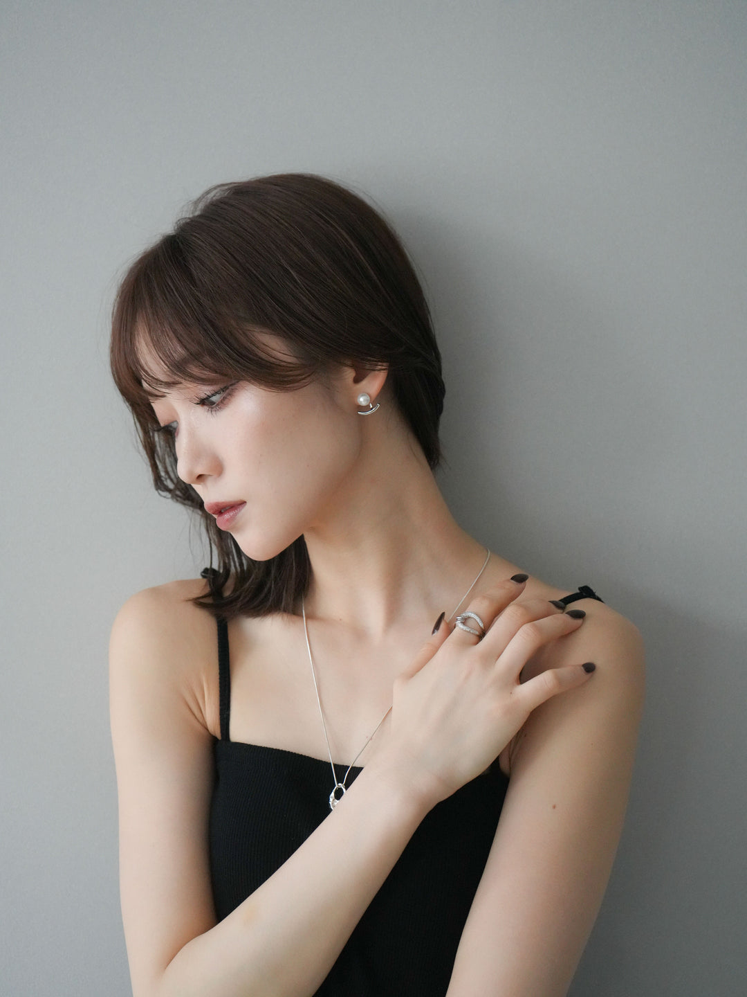 [予約]2WAYパールモチーフピアス/silver