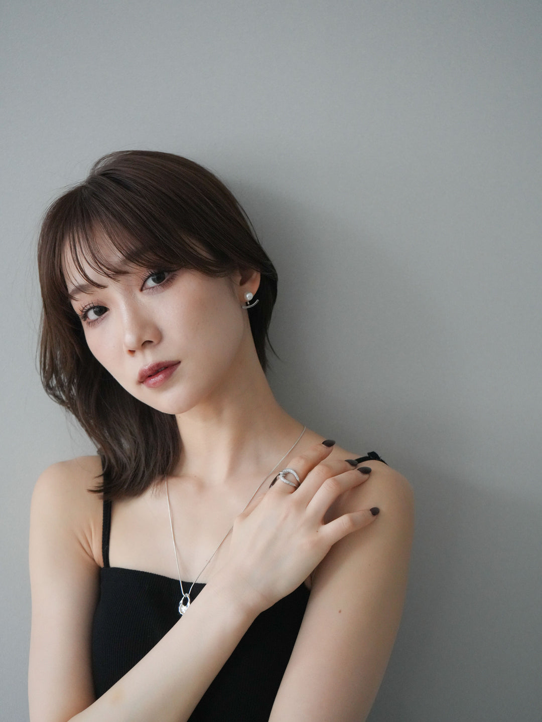 [予約]2WAYパールモチーフピアス/silver