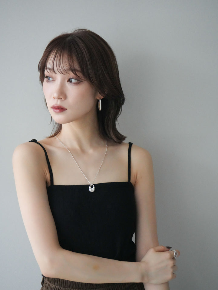 [予約]スクエアマットフープピアス/silver