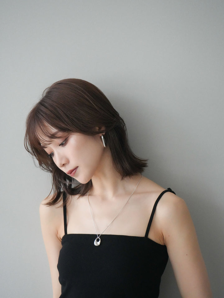 [予約]スクエアマットフープピアス/silver