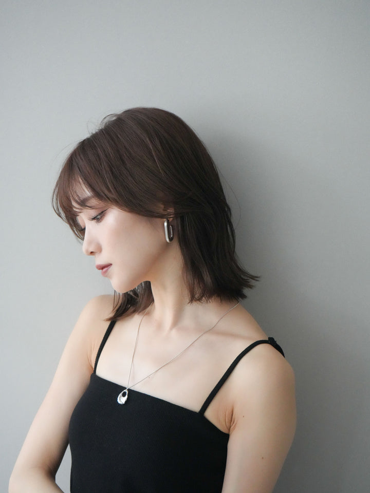 [予約]スクエアマットフープピアス/silver