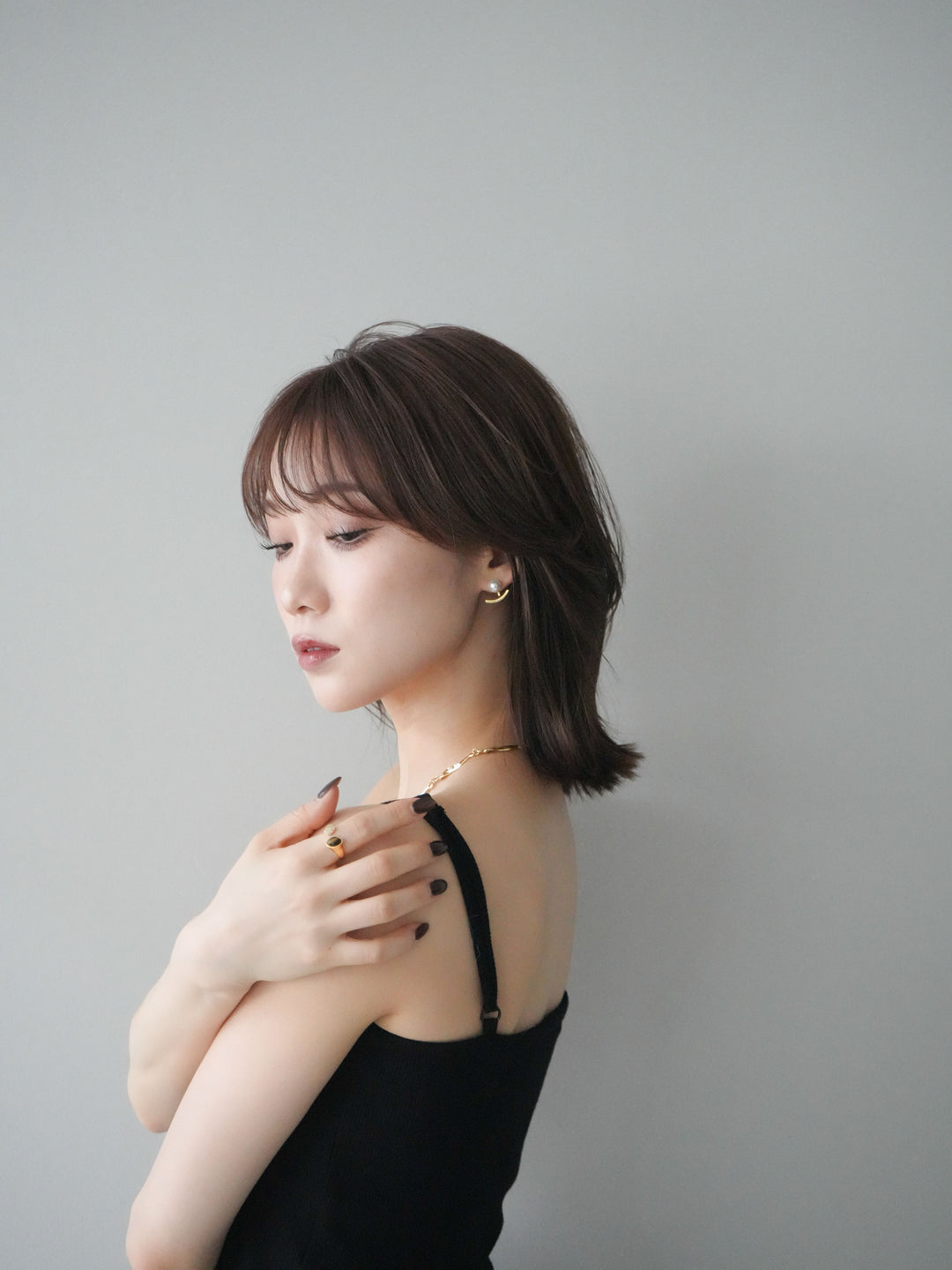 [予約]2WAYパールモチーフピアス/gold