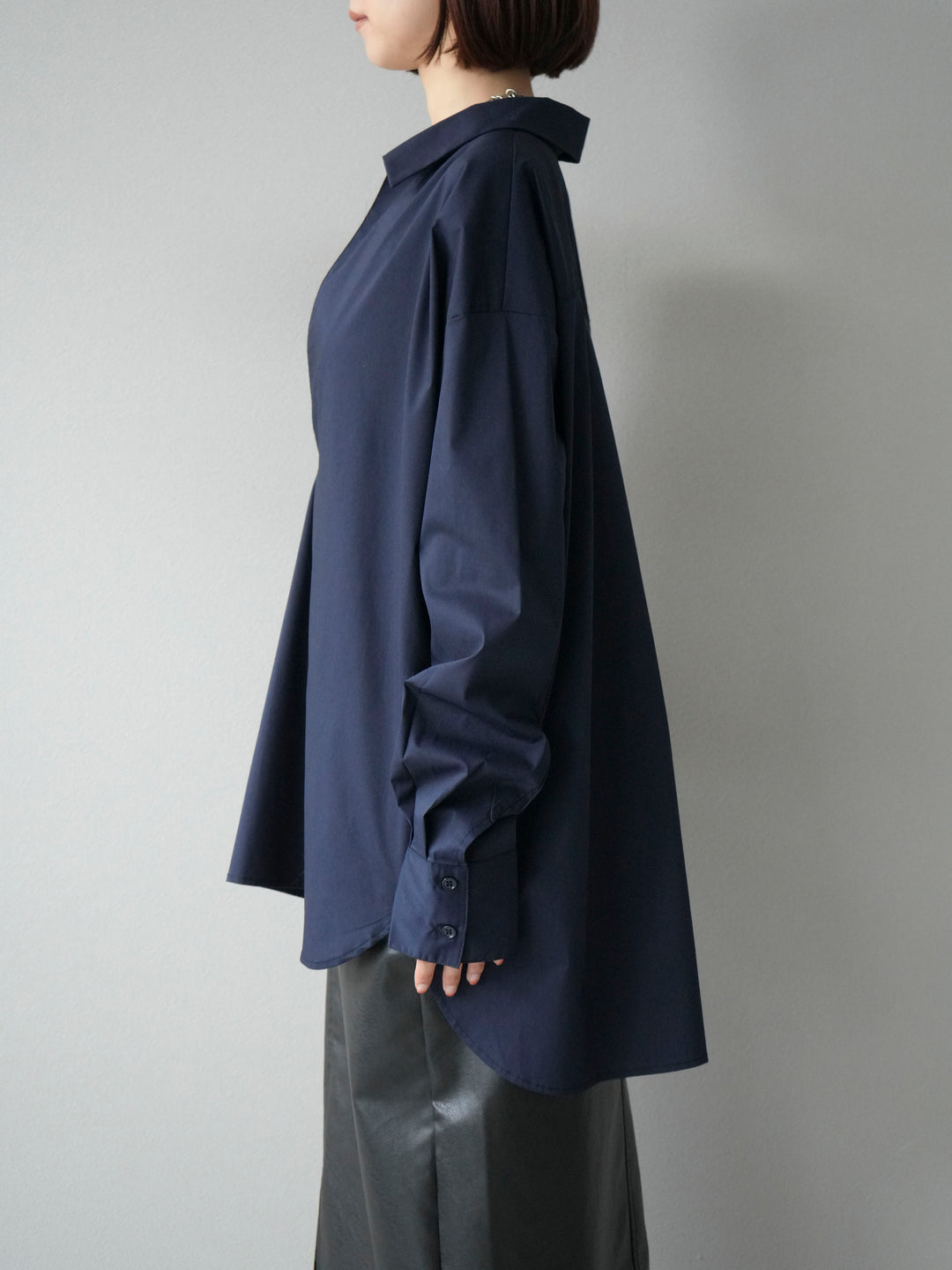 [予約]ブロードディープスキッパーブラウス/ネイビー