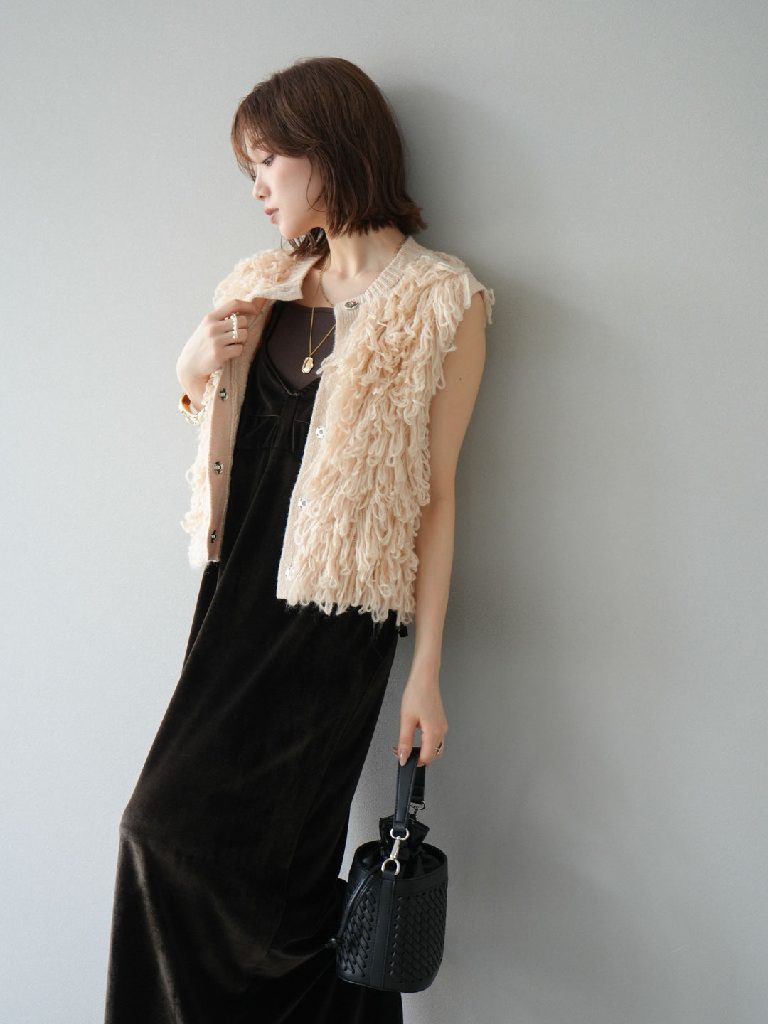 [套裝] 前開式針織背心 + 選配配件套裝（2 套）