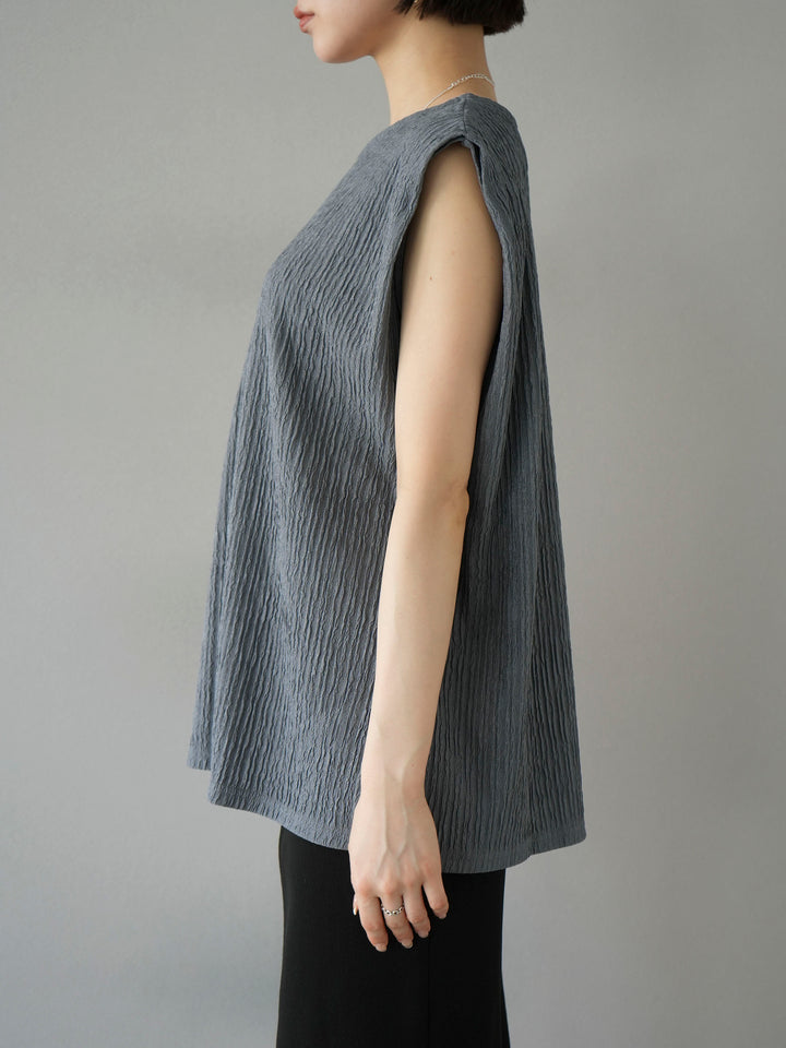 [Pre-order] Willow tuck shoulder sleeveless top/charcoal