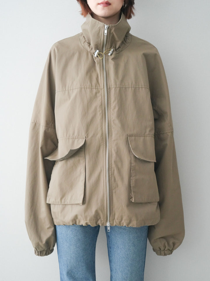 [予約]ビッグポケットコットンナイロンジップブルゾン/brown