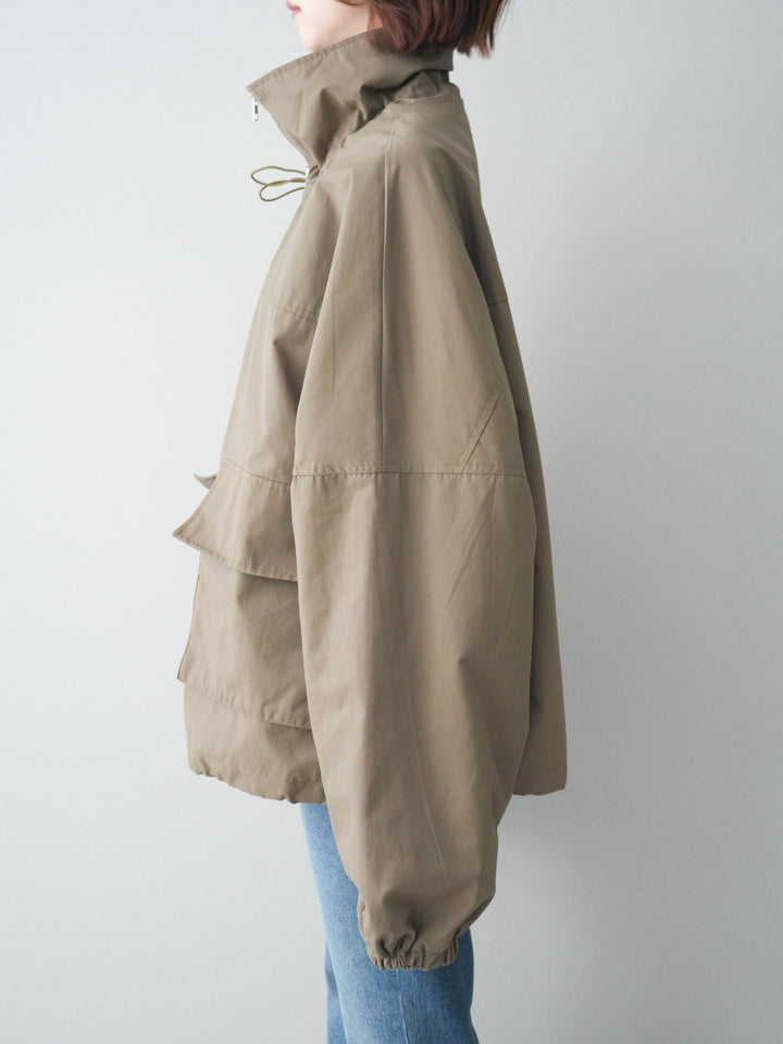 [予約]ビッグポケットコットンナイロンジップブルゾン/brown