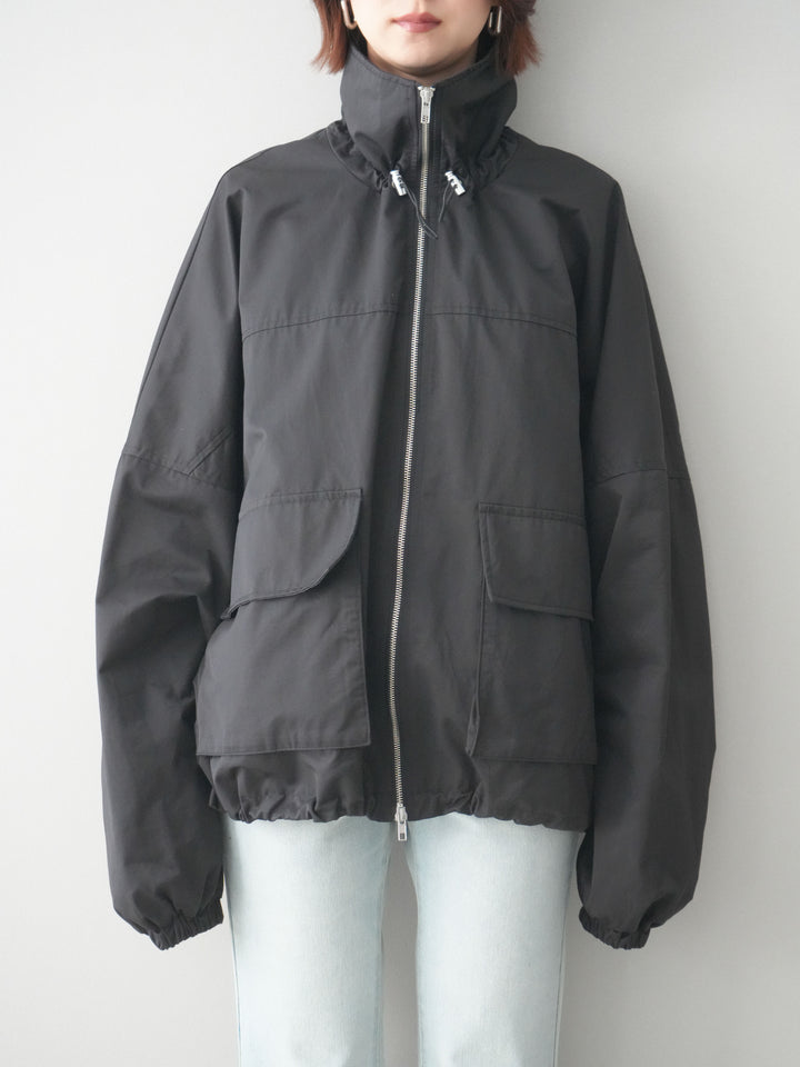 [予約]ビッグポケットコットンナイロンジップブルゾン/black