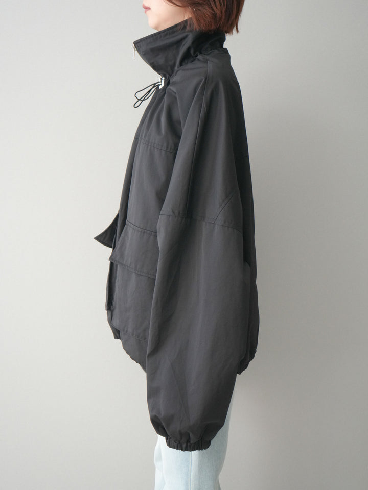 [予約]ビッグポケットコットンナイロンジップブルゾン/black