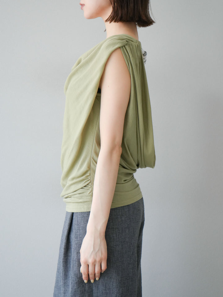 【預購】串珠鏈垂墜上衣/卡其色