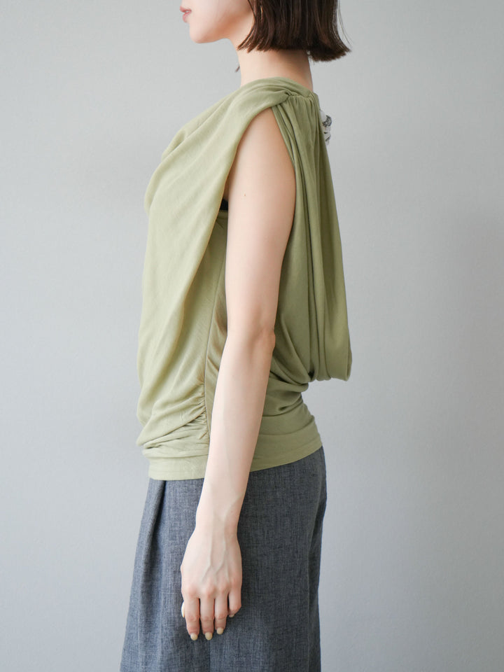 【預購】串珠鏈垂墜上衣/卡其色