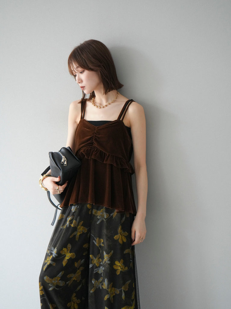 tiit tokyo フリルブラウンビスチェ 予約]ベロアフリルビスチェ/ブラウン – Lumier