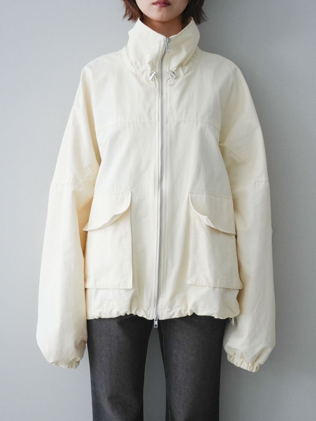 [予約]ビッグポケットコットンナイロンジップブルゾン/ivory