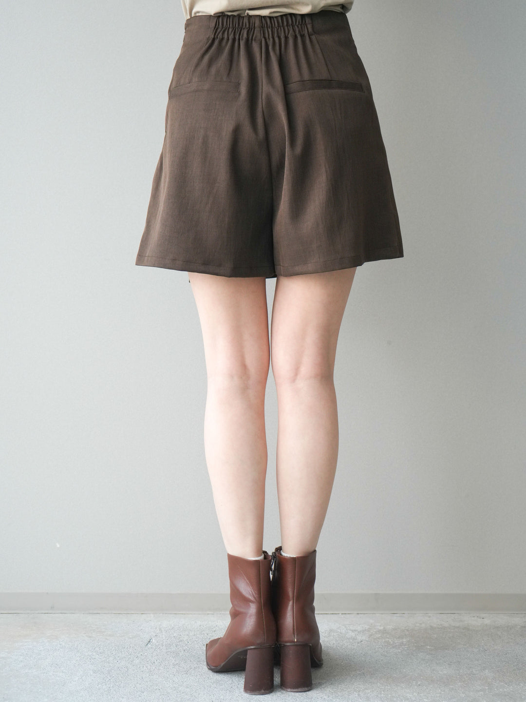 [予約]TRツイルラップデザインショートパンツ/brown
