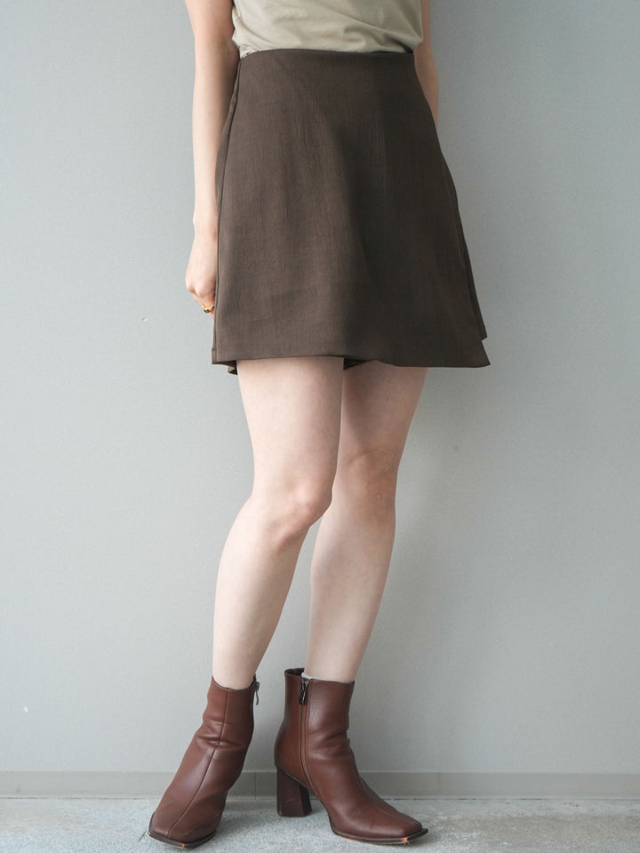 [予約]TRツイルラップデザインショートパンツ/brown