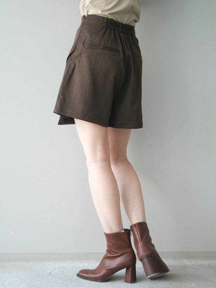 [予約]TRツイルラップデザインショートパンツ/brown