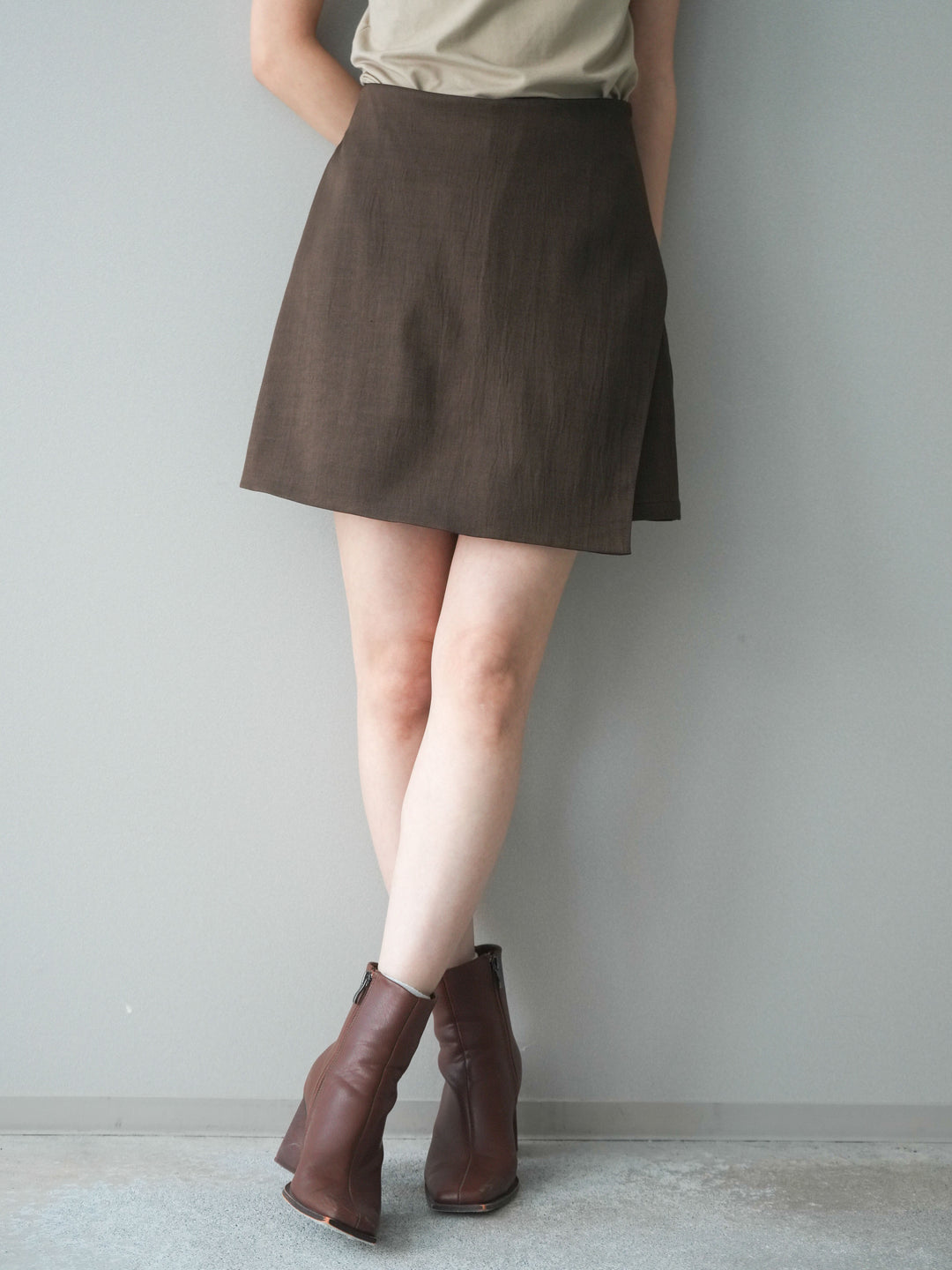 [予約]TRツイルラップデザインショートパンツ/brown