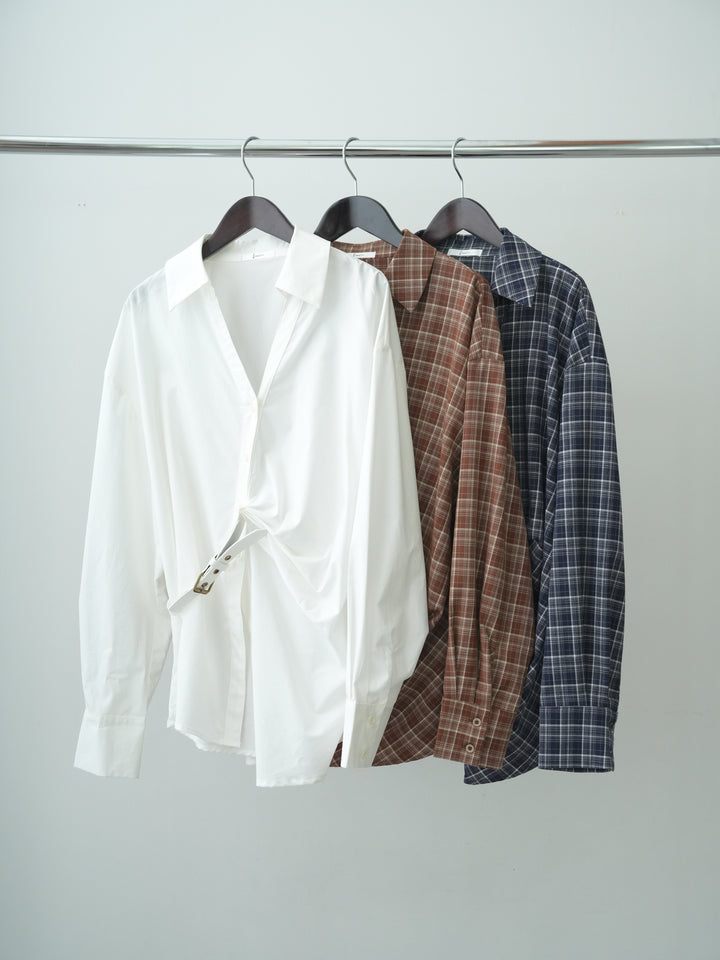 [SET]ベルテッドドレープシャツ+ベルテッドドレープシャツ(2set)