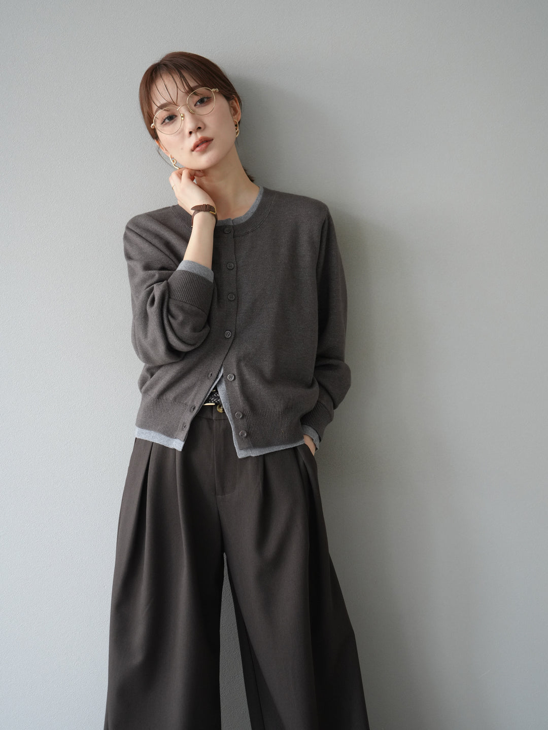 [SET] 色彩協調的層疊開襟衫 + 可選配件套裝（2 套）