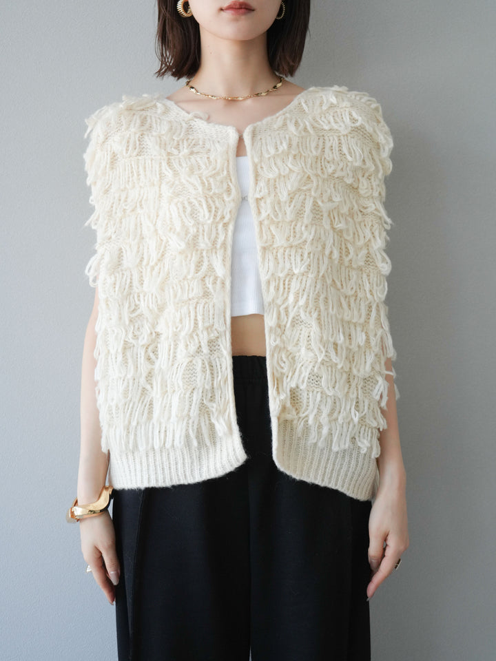 [予約]ループデザインベスト/アイボリー