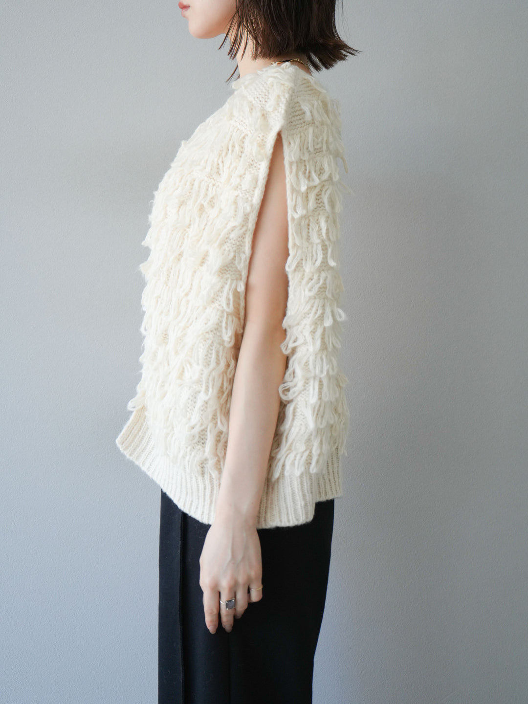 [予約]ループデザインベスト/アイボリー