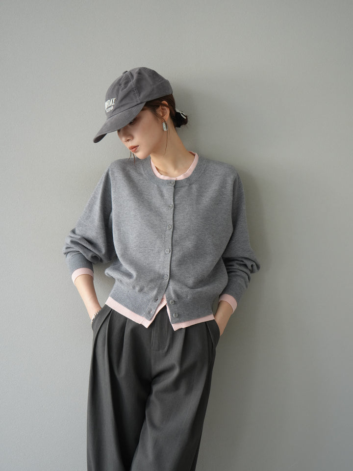 [SET] 色彩協調的層疊開襟衫 + 可選配件套裝（2 套）