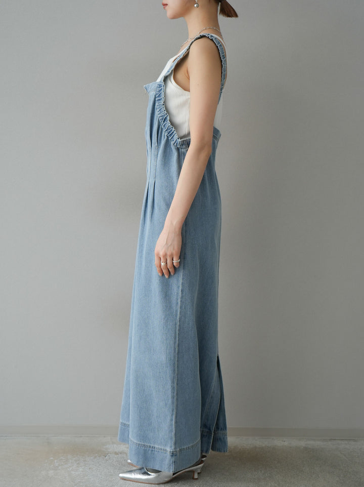 [預購] 牛仔拉鍊衛衣裙/淺藍