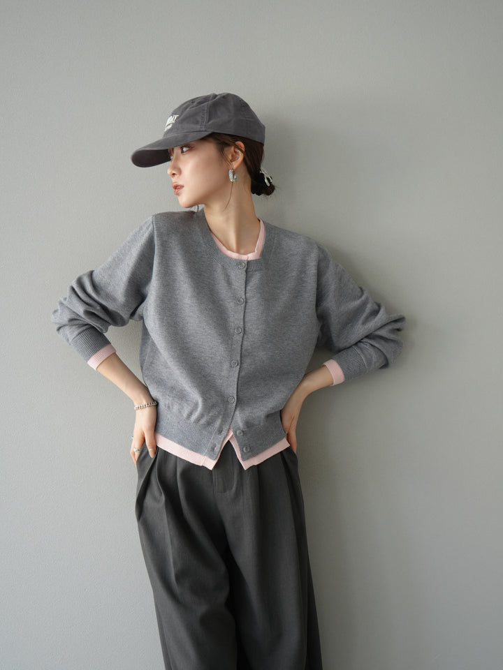 [SET] 色彩協調的層疊開襟衫 + 可選配件套裝（2 套）