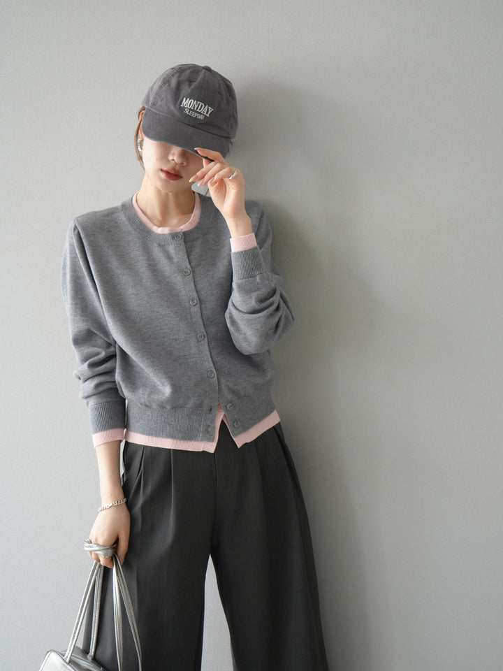 [SET] 色彩協調的層疊開襟衫 + 可選配件套裝（2 套）