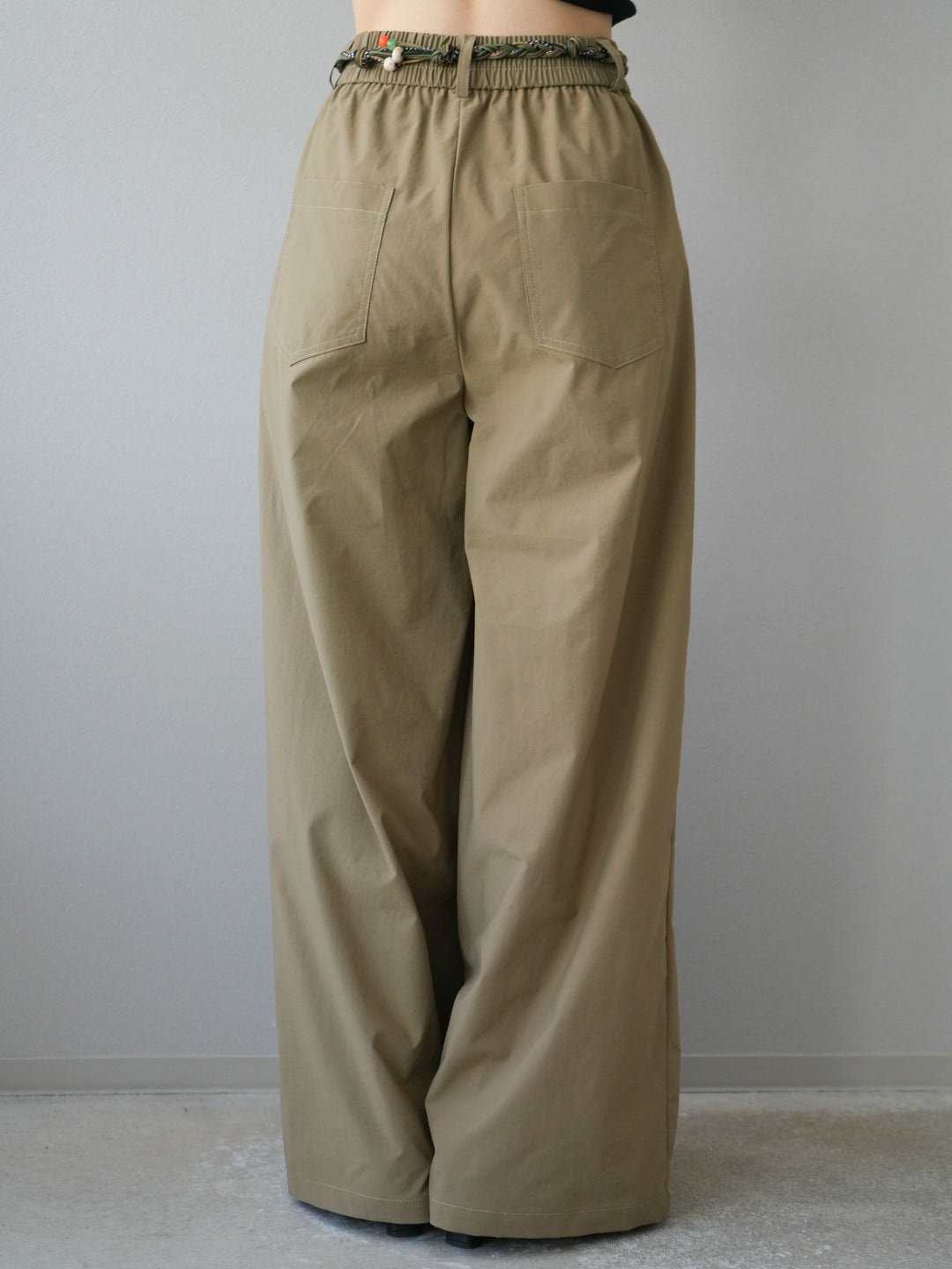 [SET]タックデザイントップス＆ビーズベルト付きパンツSET UP(2set)