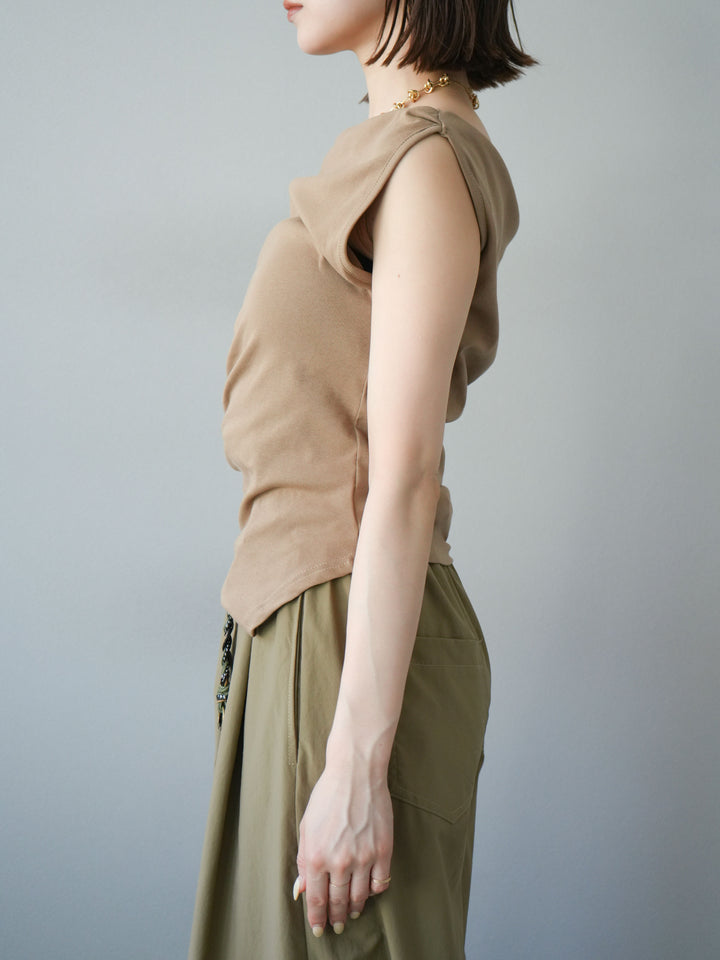 [SET]タックデザイントップス＆ビーズベルト付きパンツSET UP(2set)