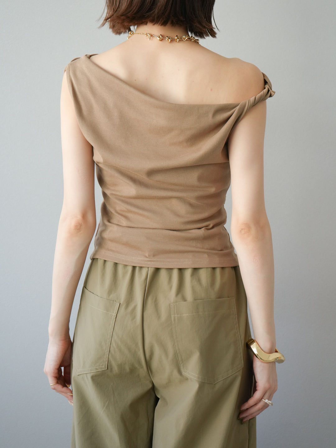 [SET]タックデザイントップス＆ビーズベルト付きパンツSET UP(2set)