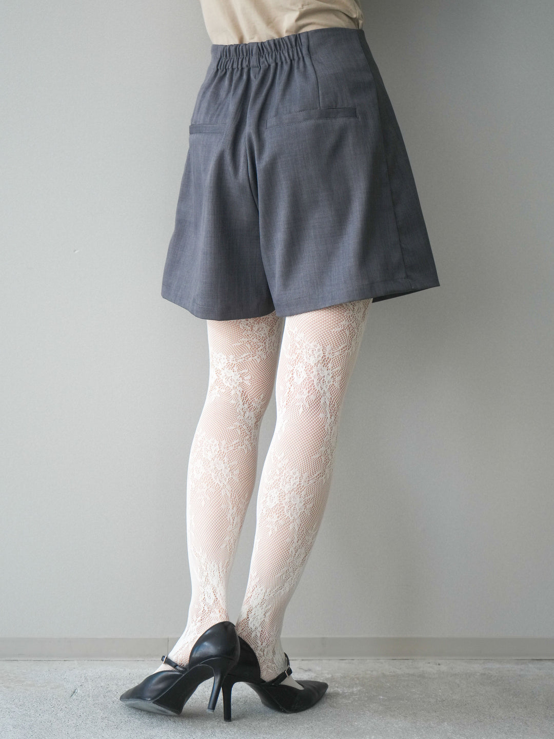 [予約]TRツイルラップデザインショートパンツ/charcoal