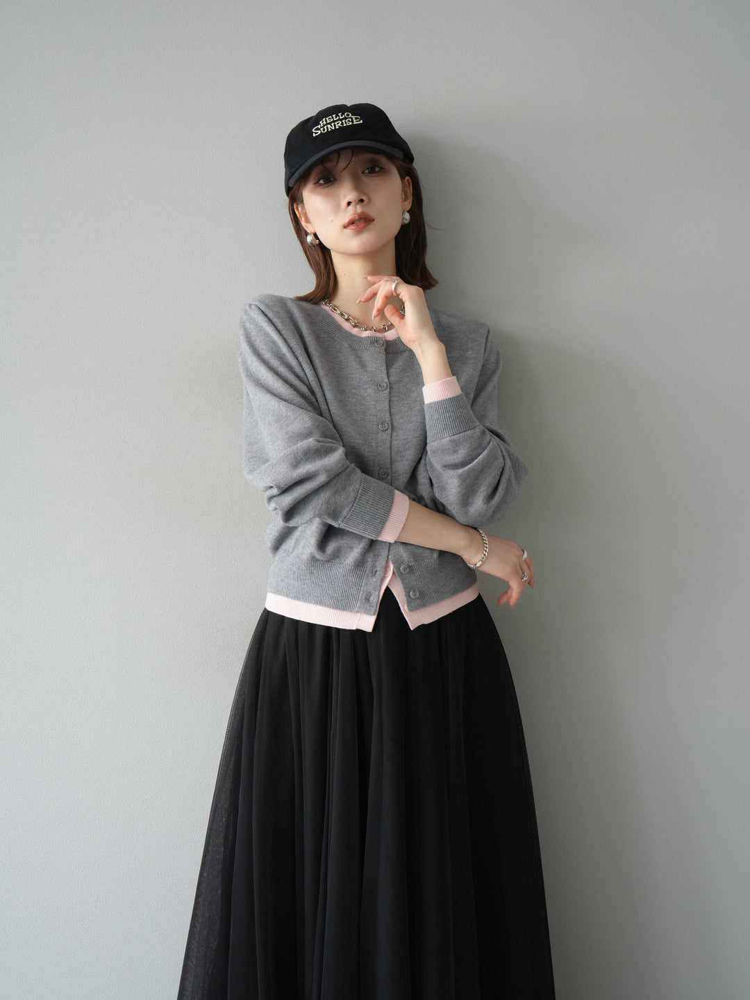 [SET] 色彩協調的層疊開襟衫 + 可選配件套裝（2 套）