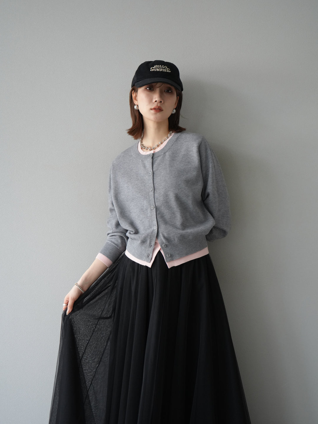 [SET] 色彩協調的層疊開襟衫 + 可選配件套裝（2 套）