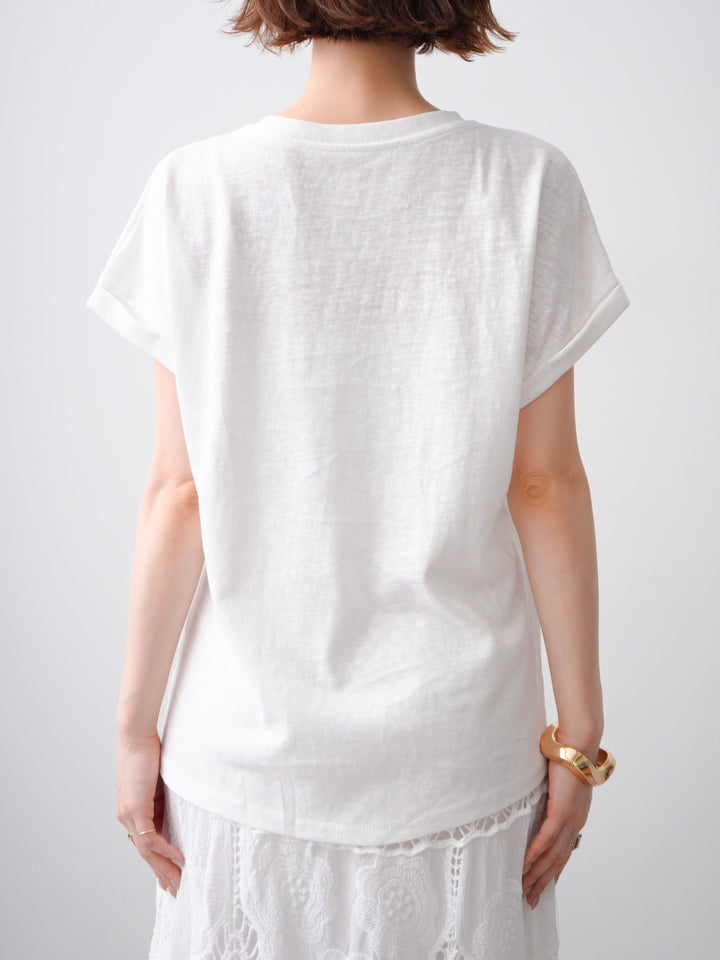 [予約]ドッグエンブロイダリーTEE/white
