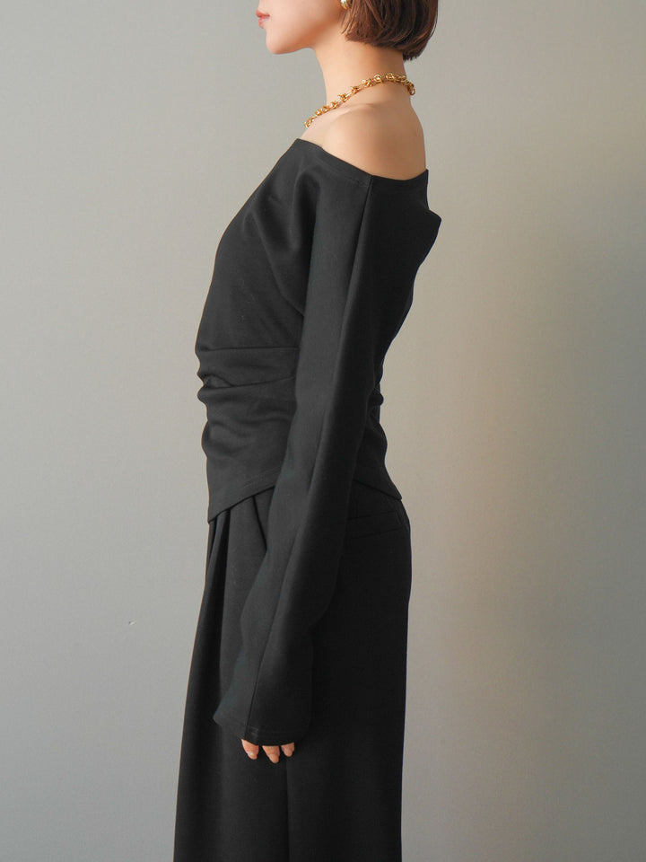 [SET]ライトポンチワンショルタックトップス＆パンツSETUP