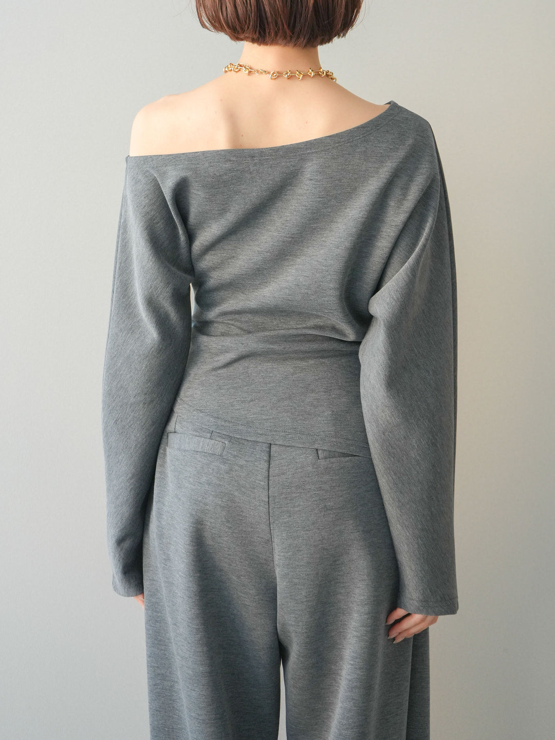 [SET]ライトポンチワンショルタックトップス＆パンツSETUP