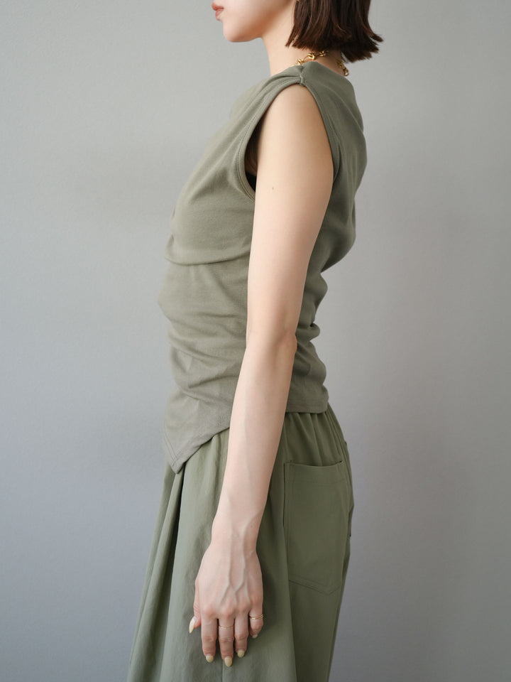 [SET]タックデザイントップス＆ビーズベルト付きパンツSET UP(2set)